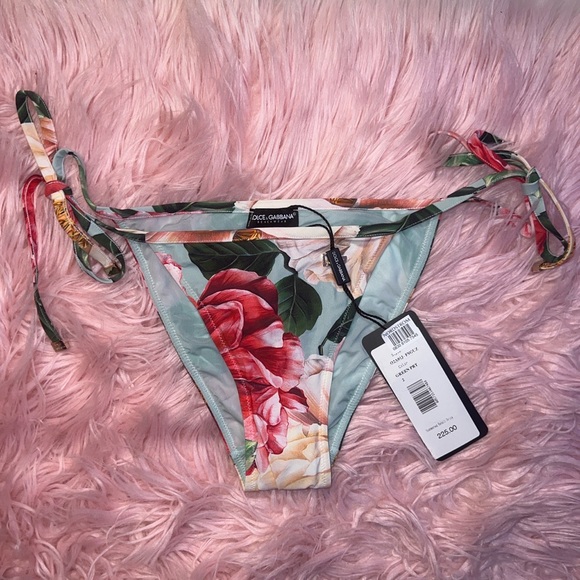 Dolce&Gabbana Floral Print Side Tie Bikini Bottom - Brand New - Picture 6 of 6